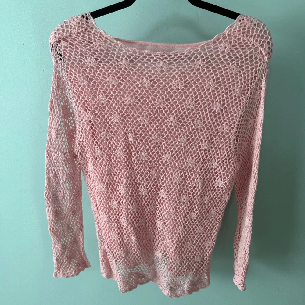Croft & Barrow Pink Knit Sweater Size Large - Picture 7 of 11